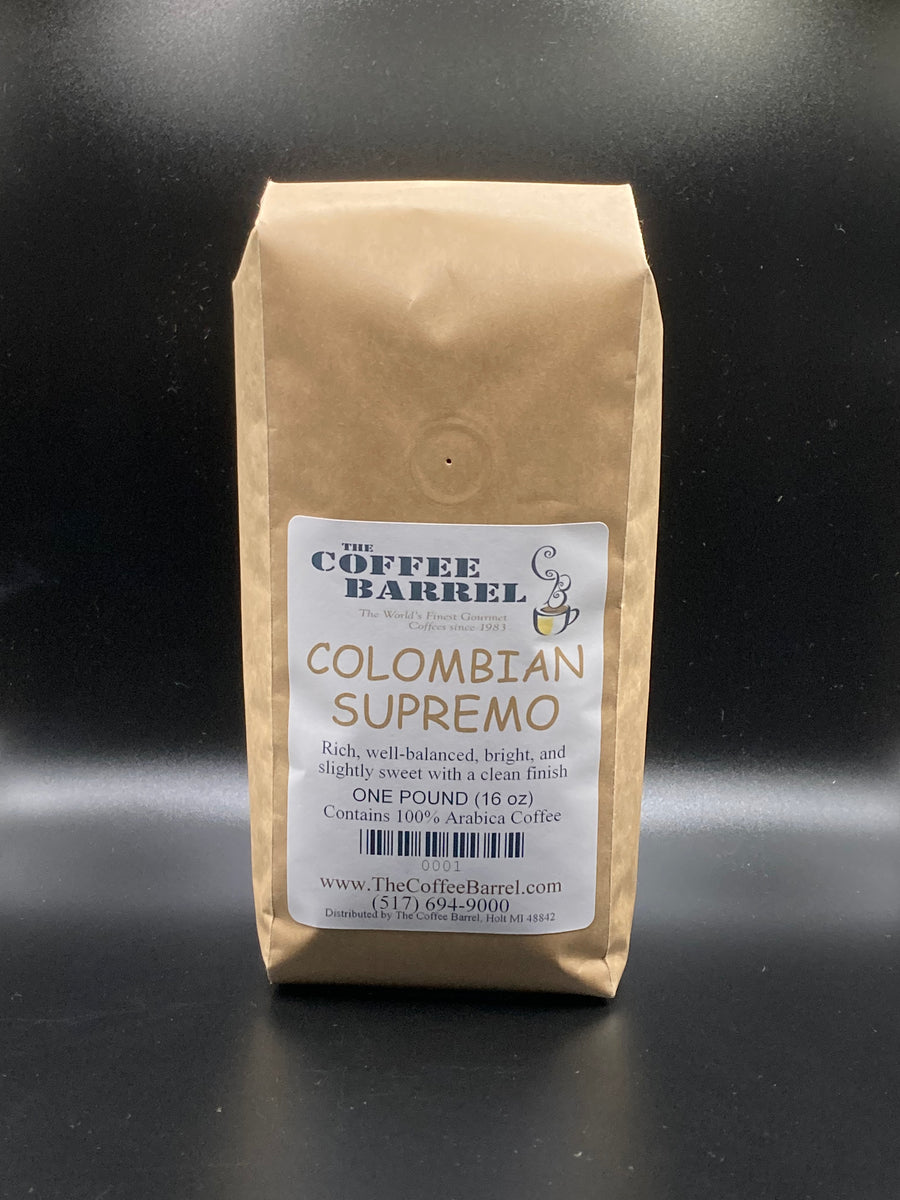 colombian supremo coffee one pound bag