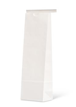 White Claycoat Paper Tin-Tie Bag w/White Kraft Liner