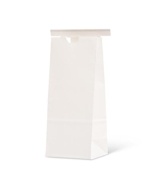 White Claycoat Paper Tin-Tie Bag w/White Kraft Liner