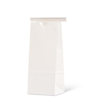 White Claycoat Paper Tin-Tie Bag w/White Kraft Liner