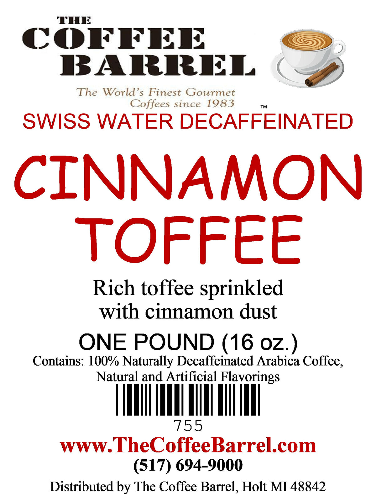 Cinnamon Toffee- Decaffeinated