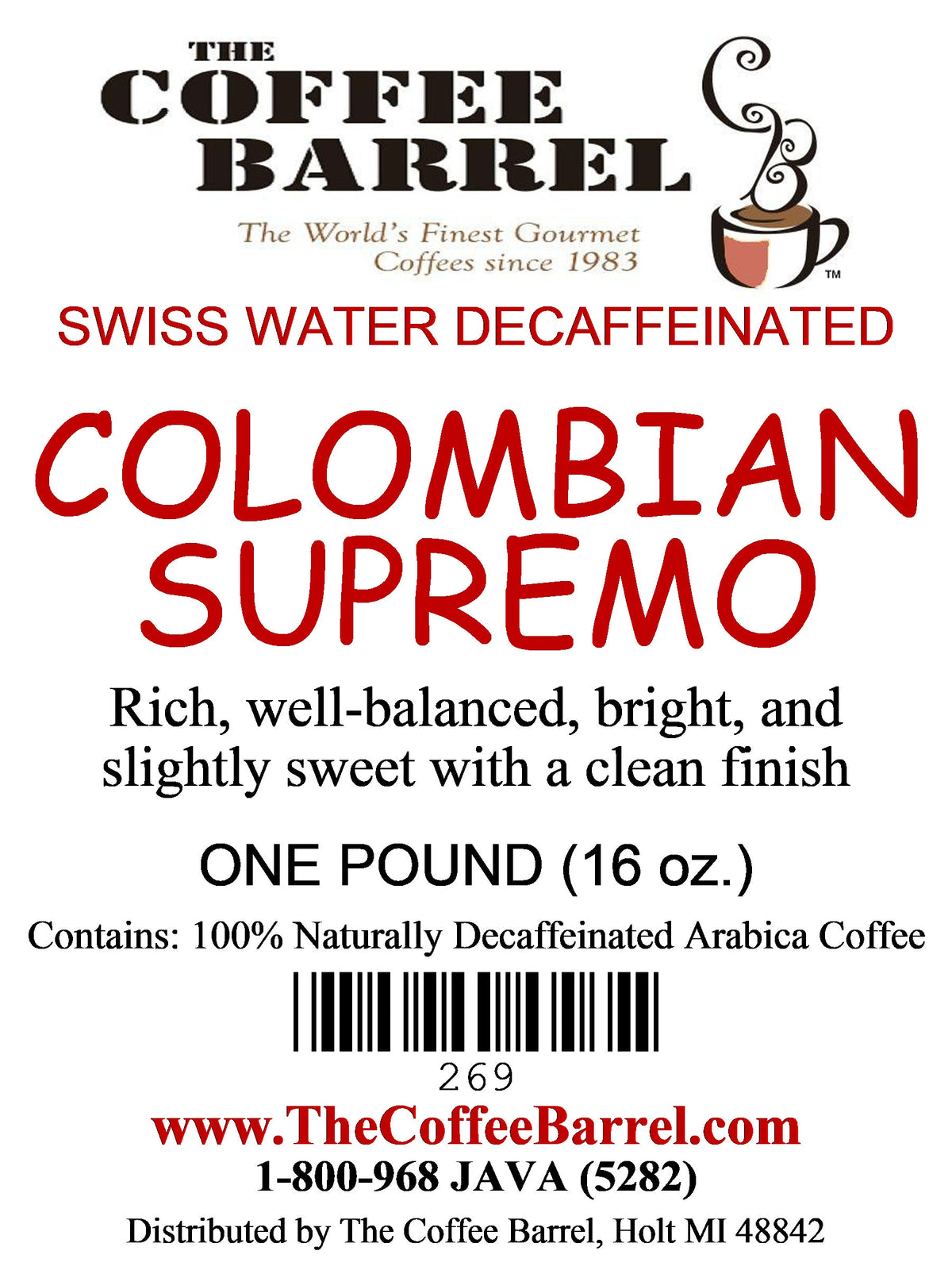 Colombian Supremo- Decaffeinated