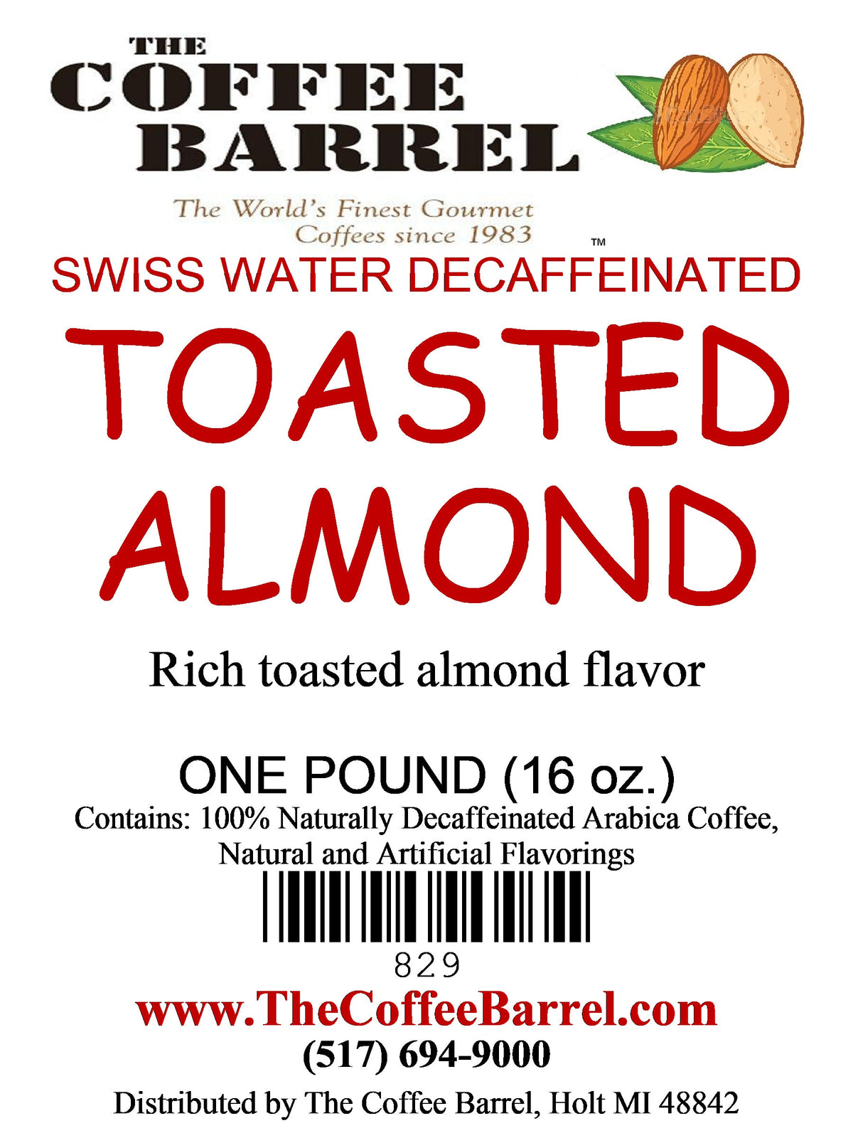 Toasted Almond- Decaffeinated